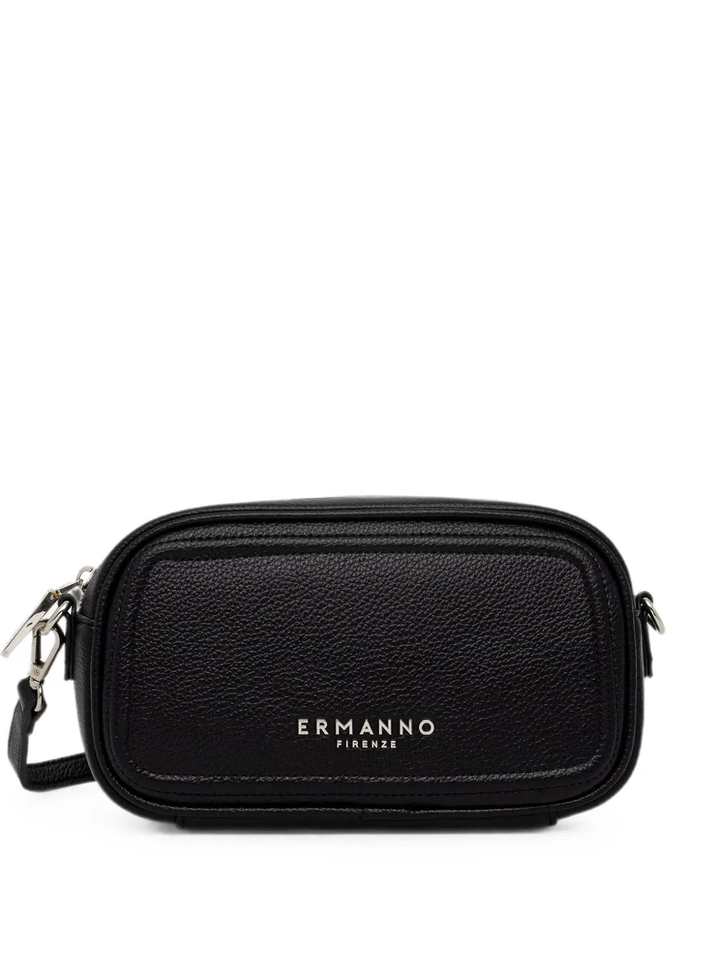 ERMANNO FIRENZE logo-plaque pebbled crossbody bag - Nero