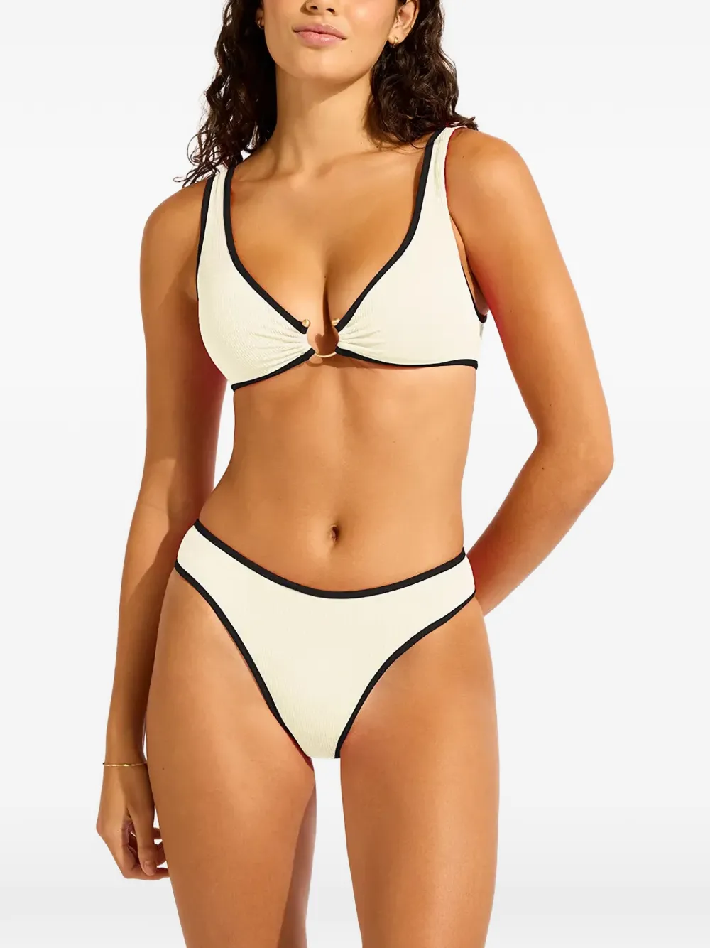 Seafolly contrast-trim bikini bottoms - Toni neutri