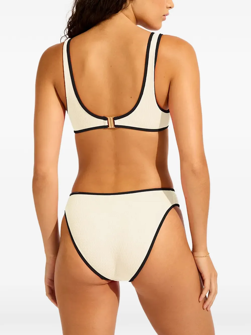 Seafolly Bikinislip met contrasterende afwerking Beige