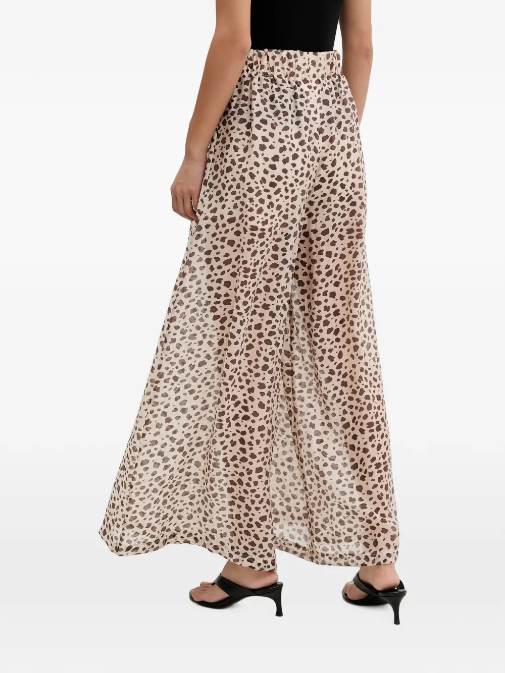 VICOLO Broek met luipaardprint Beige