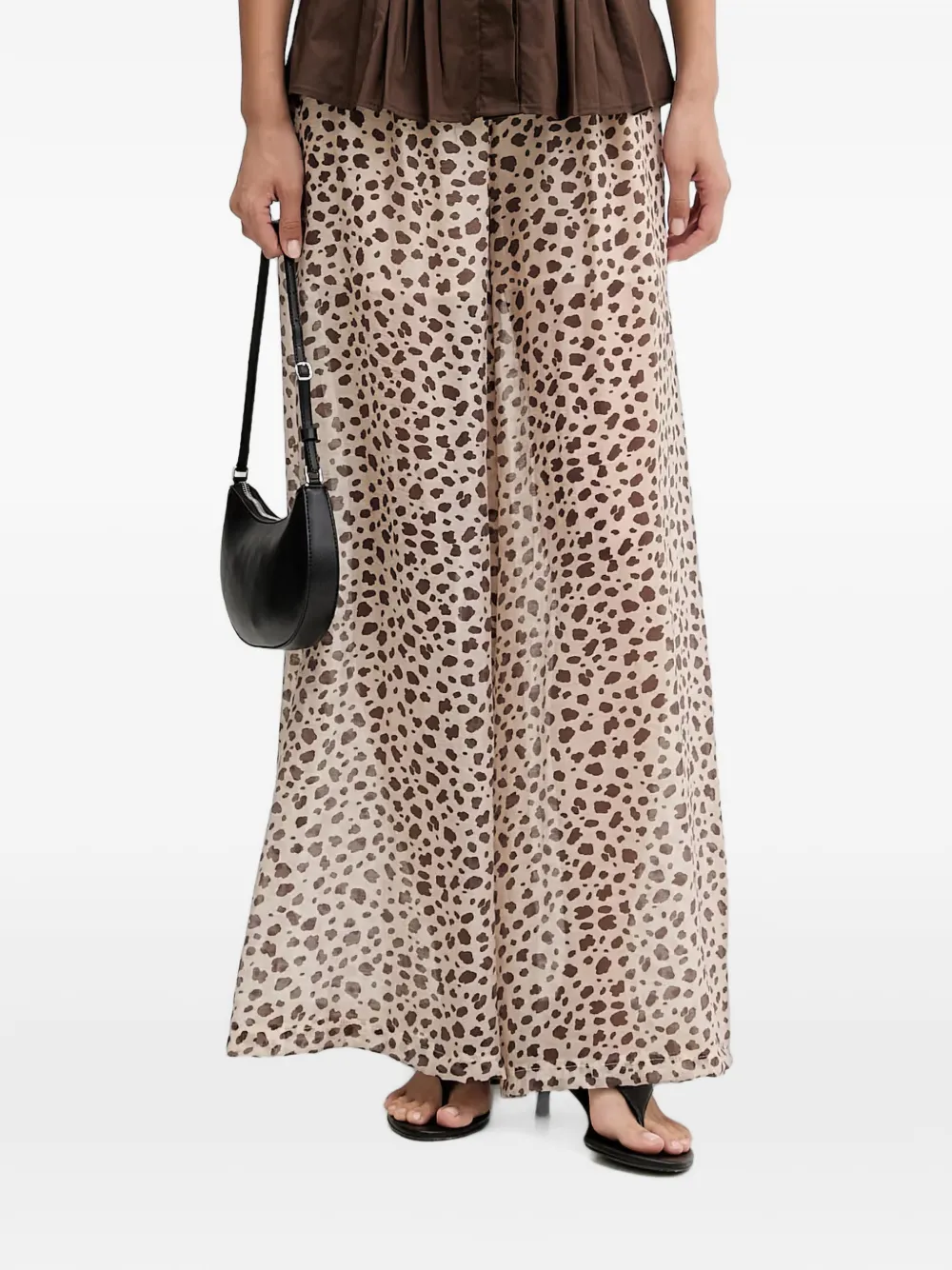 VICOLO leopard-print wide-leg trousers - Toni neutri