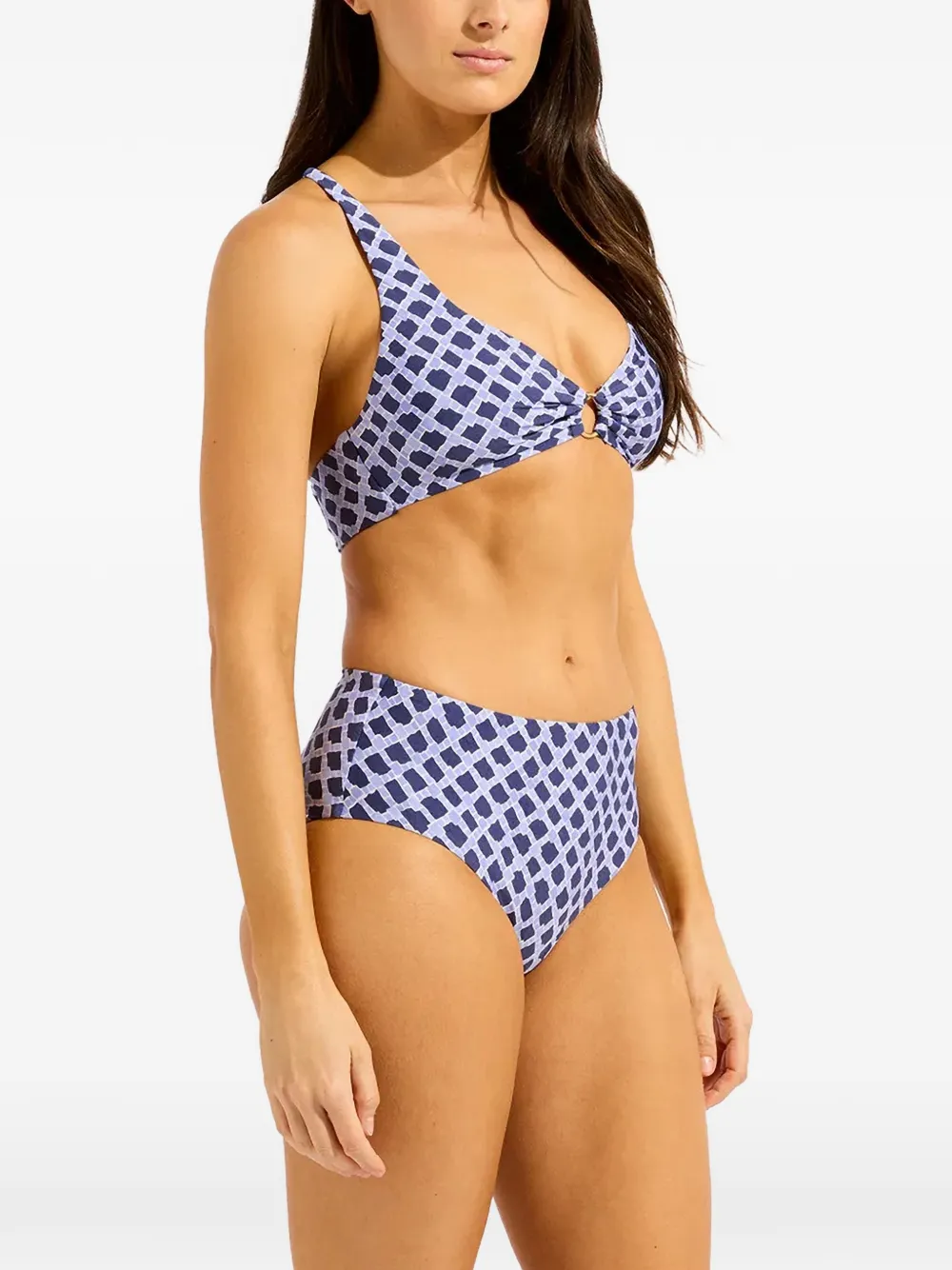 Seafolly Bikinitop met geometrische print Blauw