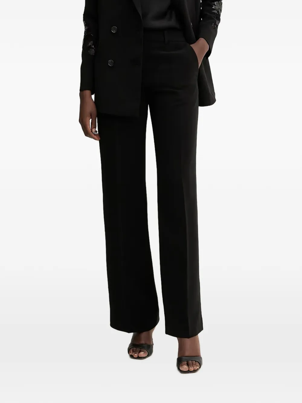 ERMANNO FIRENZE side-stripe sequin-embellished trousers - Nero