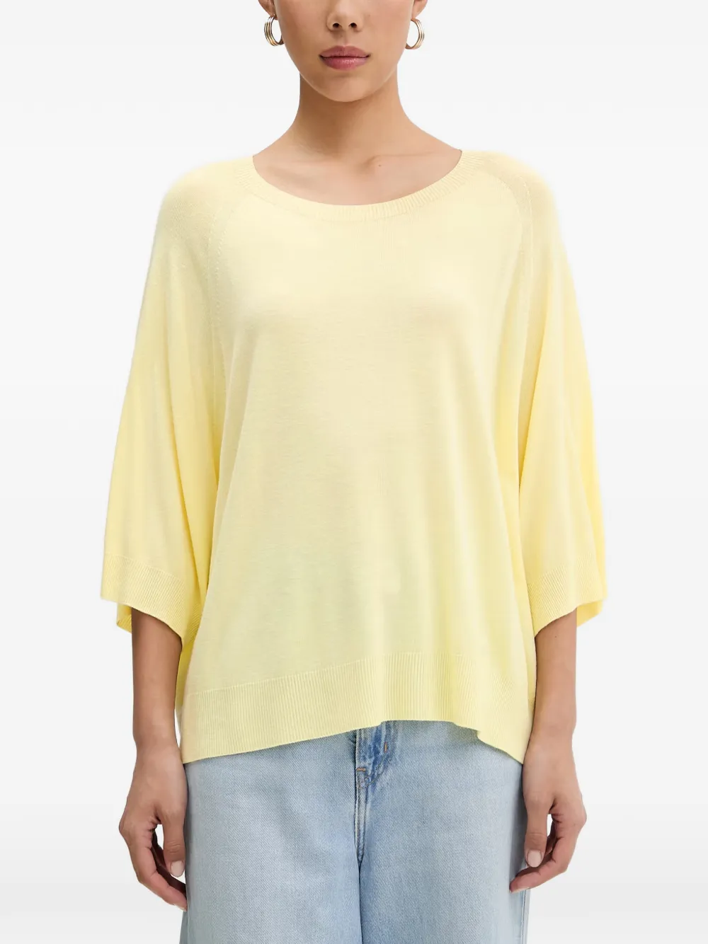 VICOLO raglan-sleeve fine-knit T-shirt - Giallo