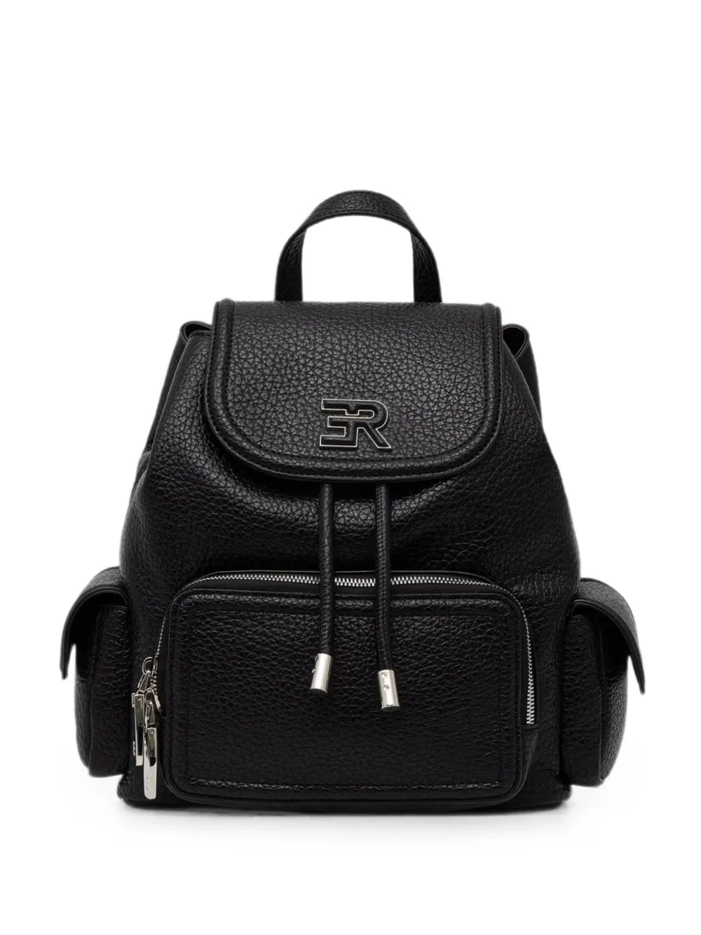 ERMANNO FIRENZE logo-plaque pebbled backpack - Nero