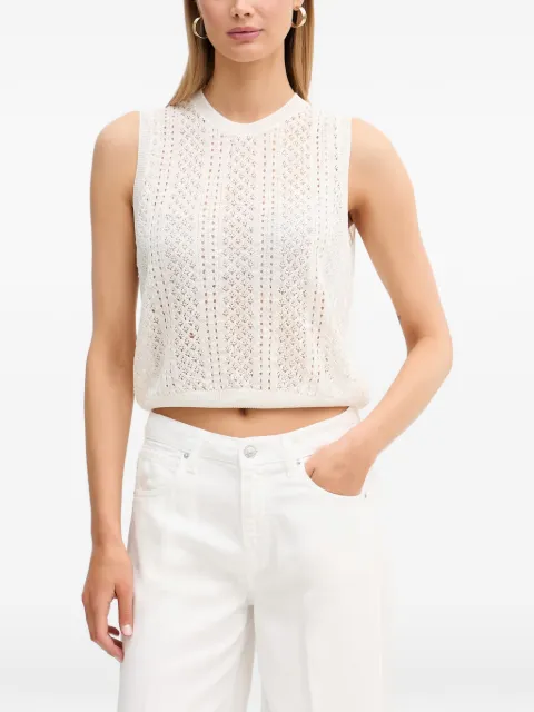 VICOLO crochet-knit sleeveless top