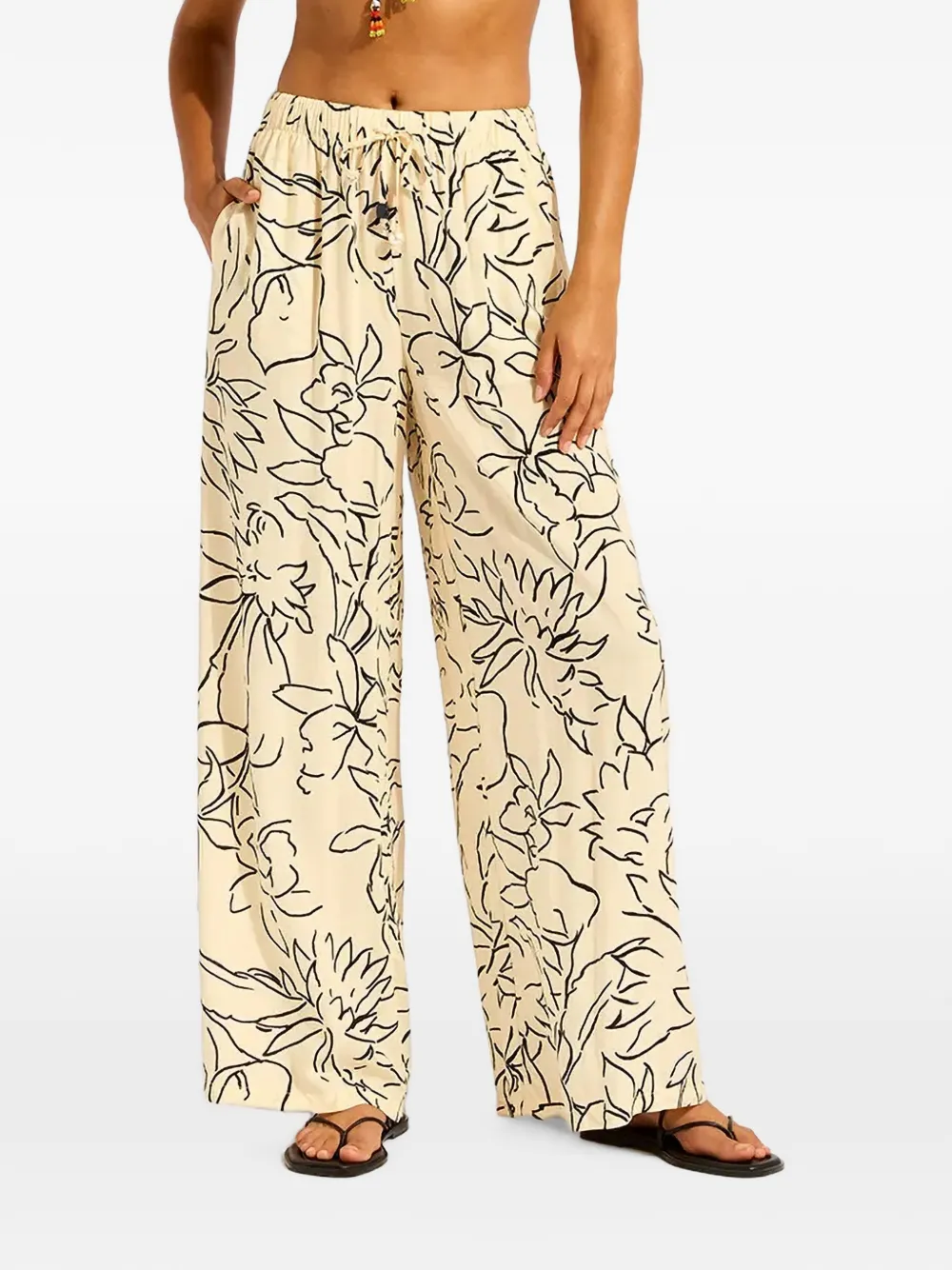 Seafolly Hothouse Flowers printed drawstring palazzo pants