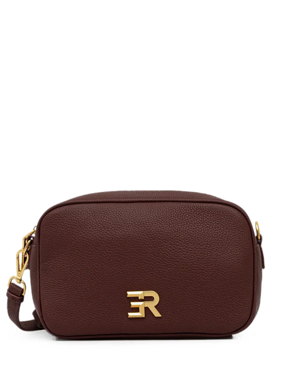ERMANNO FIRENZE logo-plaque pebbled shoulder bag - Brown