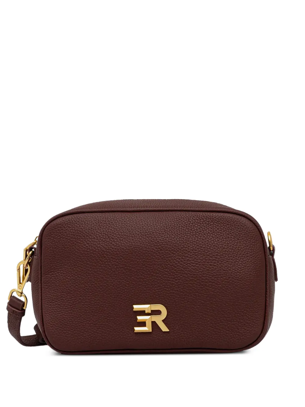 ERMANNO FIRENZE logo-plaque pebbled shoulder bag - Marrone