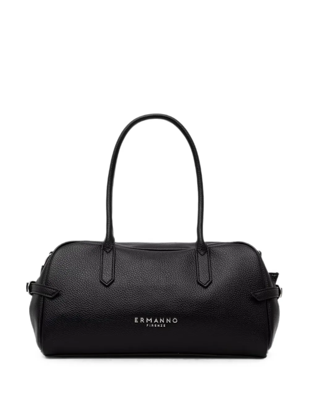 ERMANNO FIRENZE logo-plaque pebbled shoulder bag - Black
