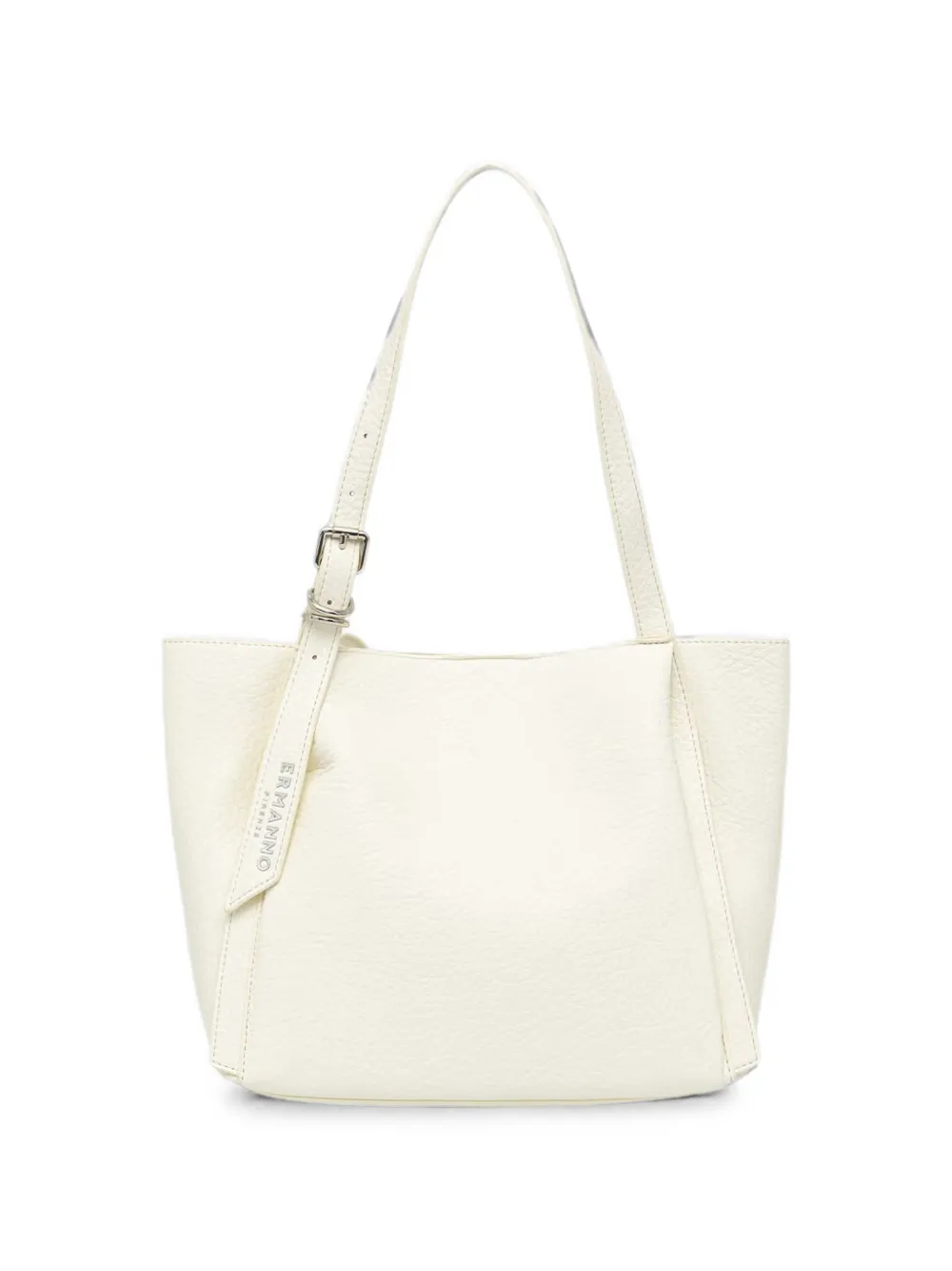 ERMANNO FIRENZE Shopper van bewerkt leer met logo Beige