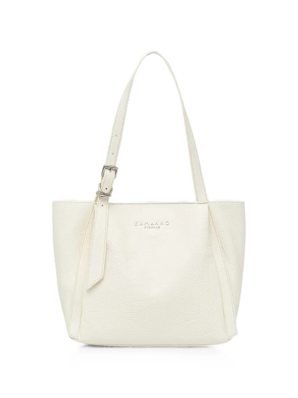 ERMANNO FIRENZE logo-lettering pebbled-leather tote bag - Neutrals
