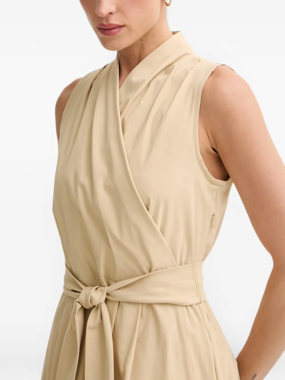 Joseph Ribkoff Midi-wikkeljurk met ceintuur Beige
