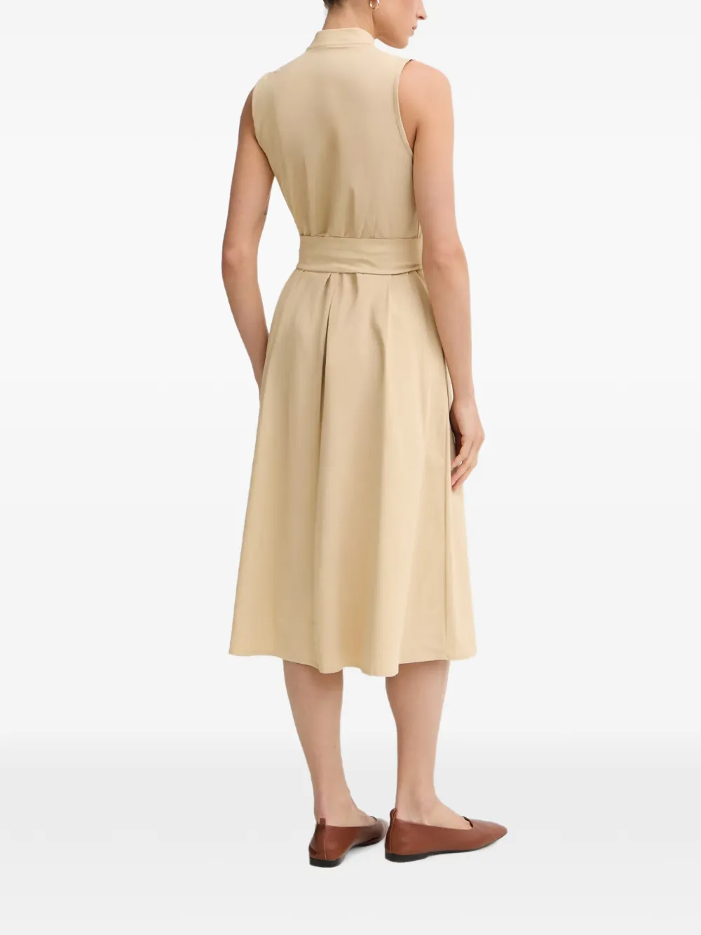 Joseph Ribkoff Midi-wikkeljurk met ceintuur Beige
