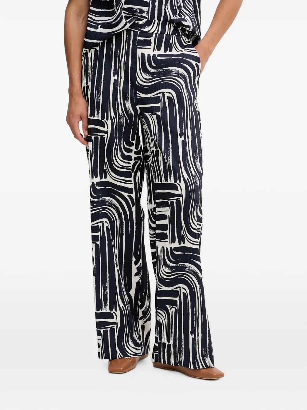 Joseph Ribkoff abstract-print palazzo pants - Blau