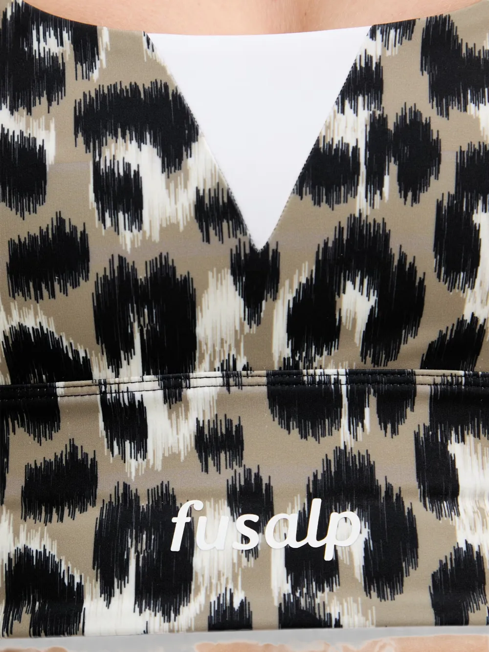 Fusalp Biarra sport-bh met luipaardprint Beige