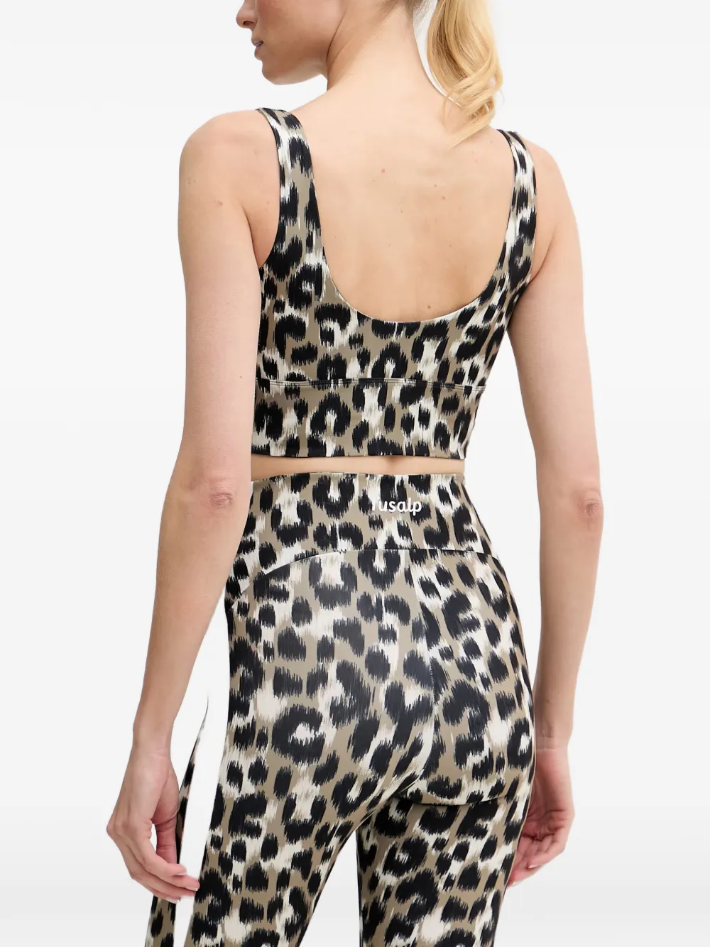 Fusalp Biarra sport-bh met luipaardprint Beige