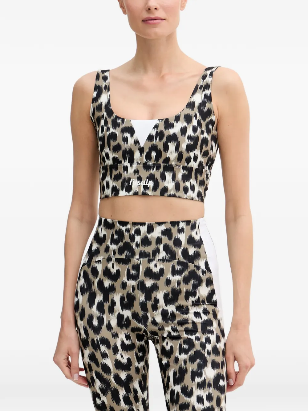 Fusalp Biarra leopard-print sports bra - Nude