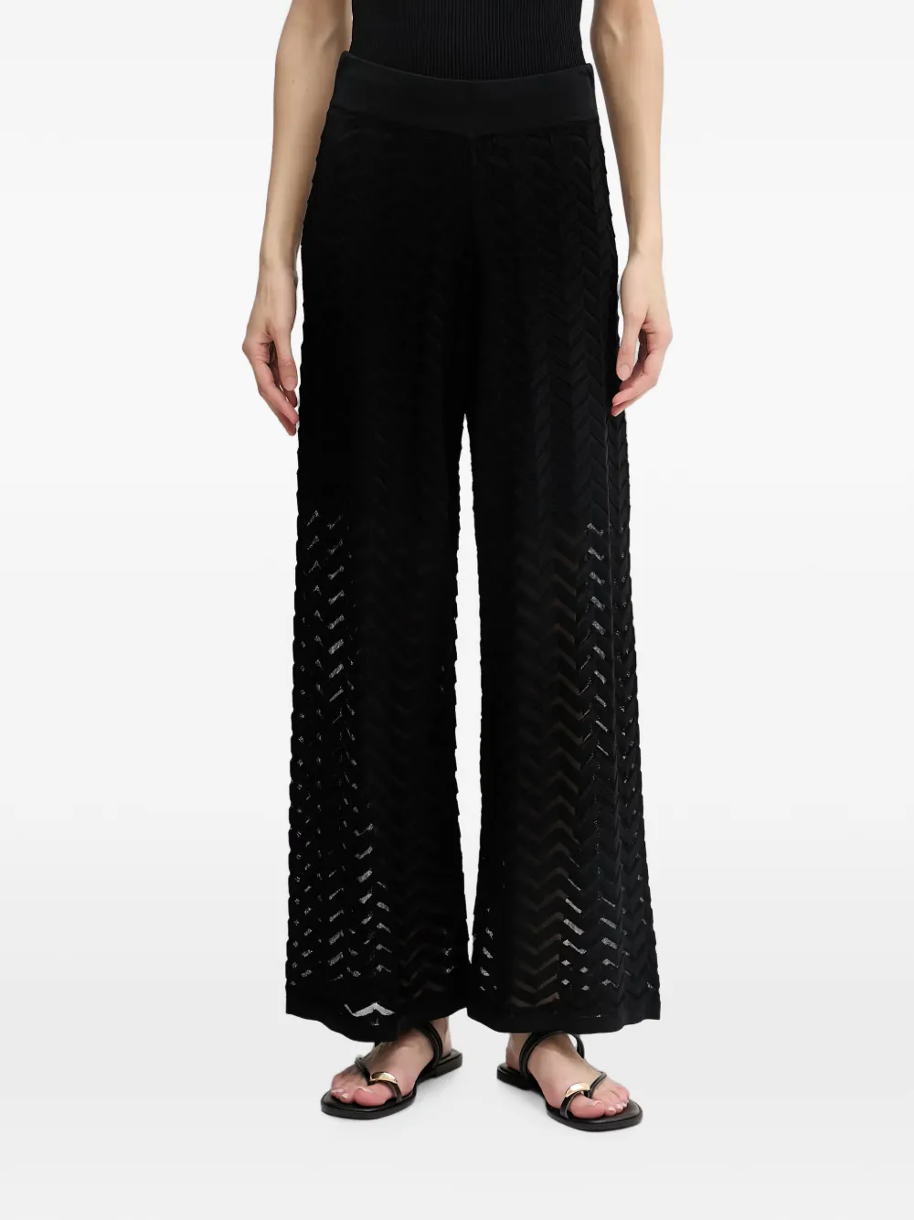 Joseph Ribkoff herringbone-pattern palazzo pants - Schwarz