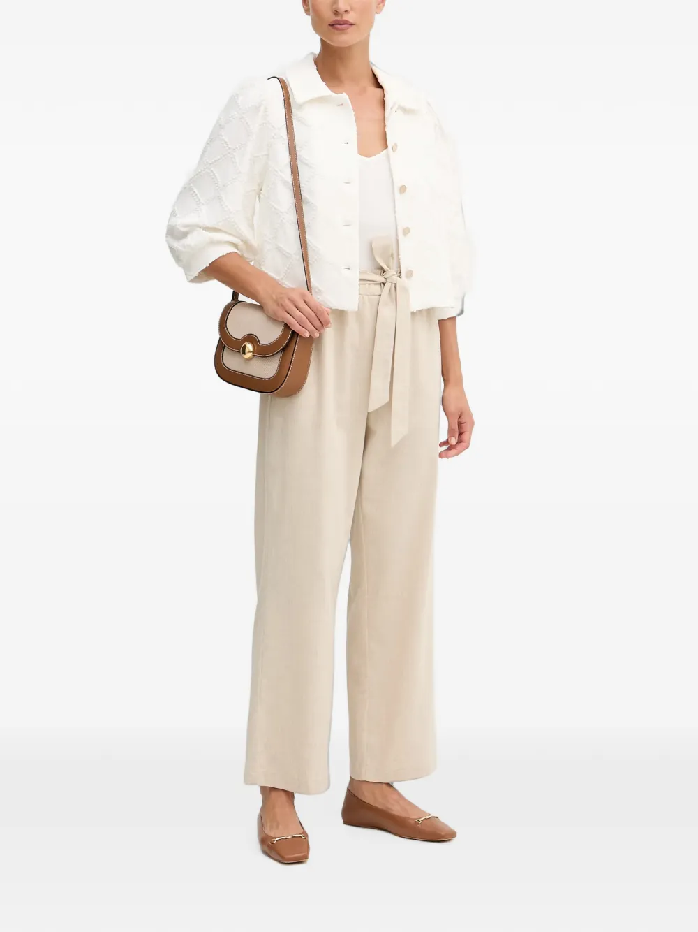 Joseph Ribkoff Textured Diamond-pattern Jacket In White