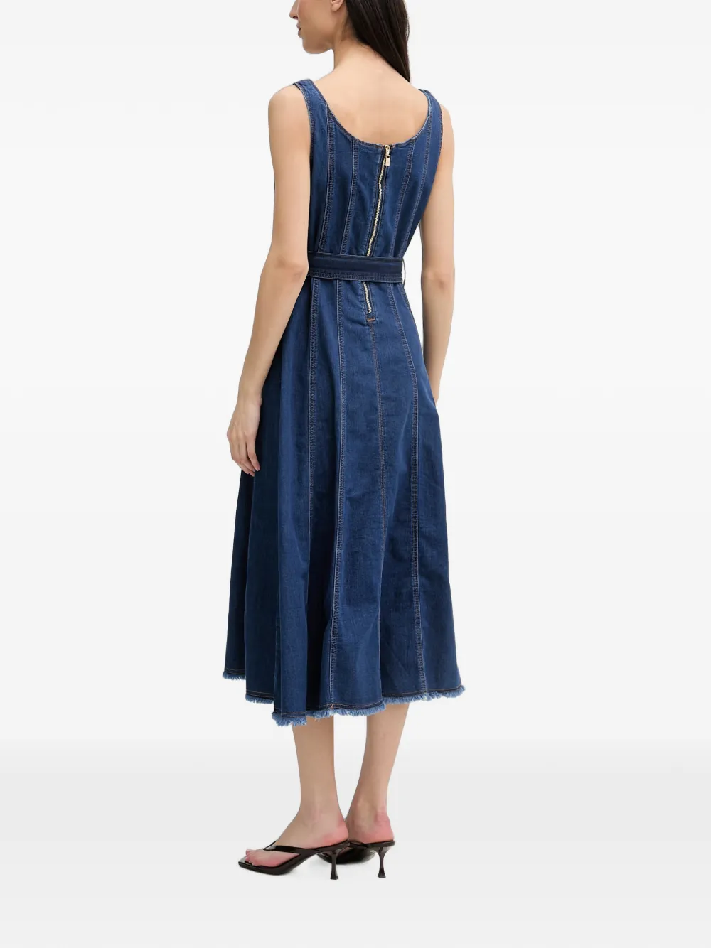 Joseph Ribkoff Mini-jurk met franje en ceintuur Blauw