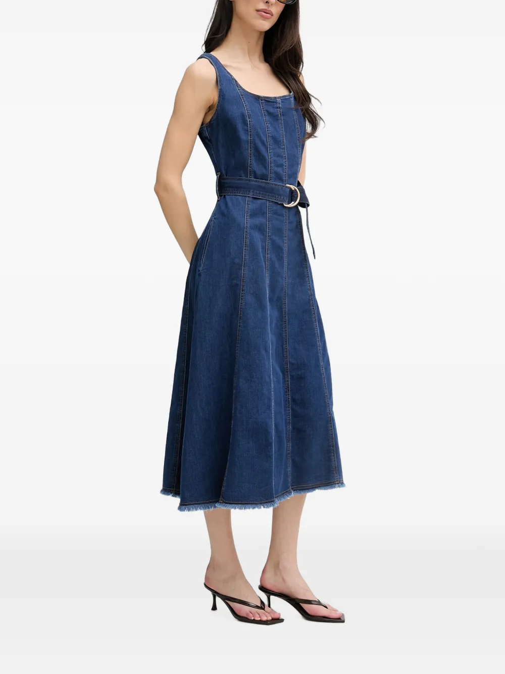 Joseph Ribkoff Mini-jurk met franje en ceintuur Blauw