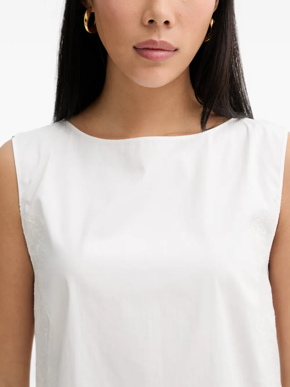 Blugirl Mouwloze mini-jurk met kanten vlakken Wit