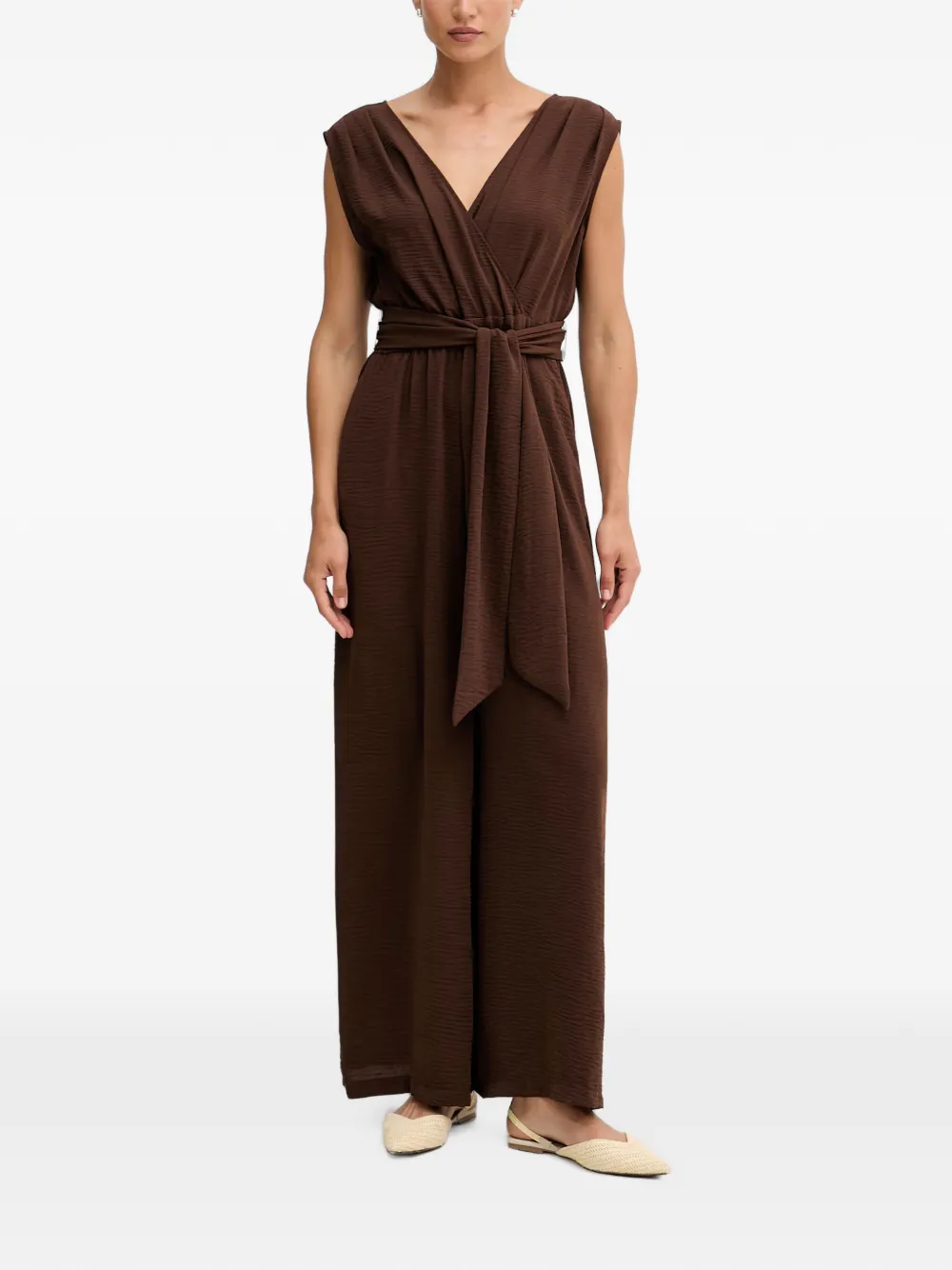 Joseph Ribkoff belted wrap jumpsuit - Marrone