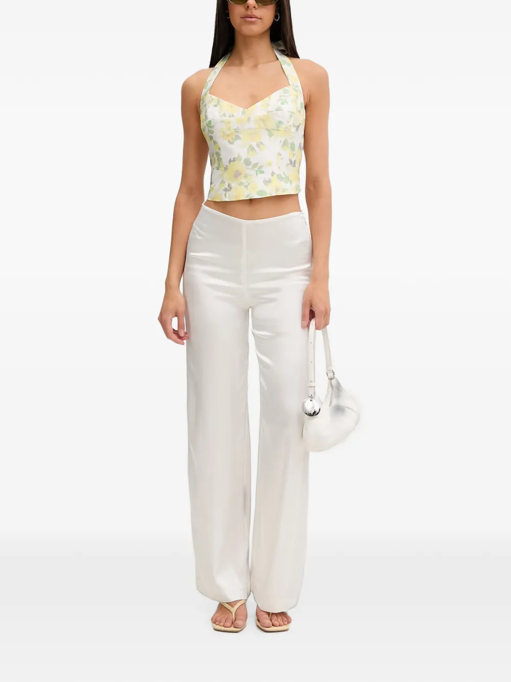 Bardot Devin mid-waist palazzo broek Wit