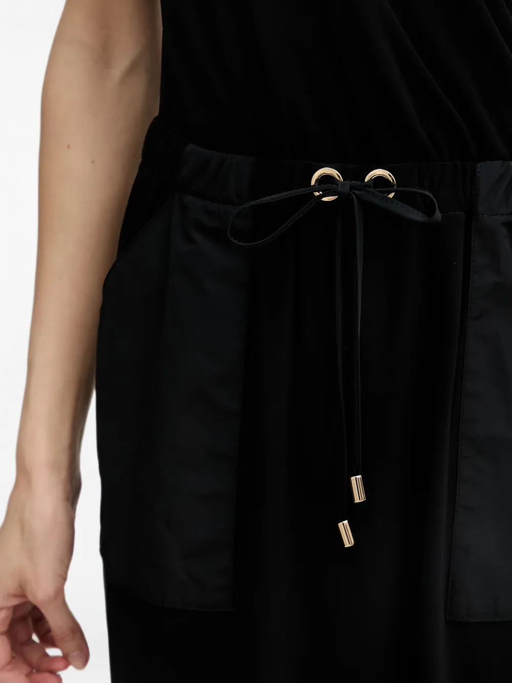 Joseph Ribkoff Midi-jurk met trekkoordtaille en wikkel-stijl Zwart
