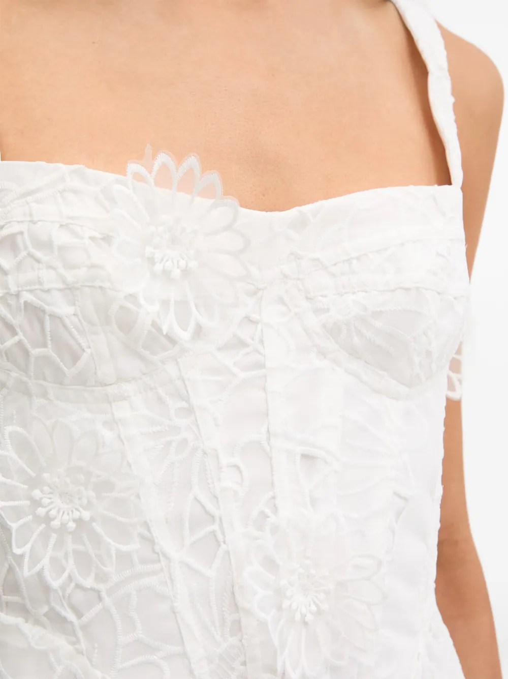 Bardot Adaline midi-jurk met bloemenkant Wit