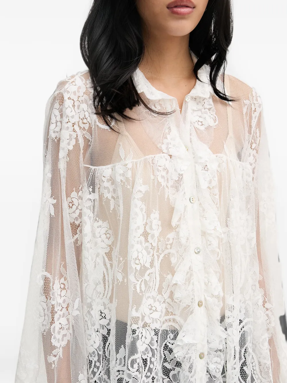 Aniye By Silva floral-embroidery Blouse | White | FARFETCH CA