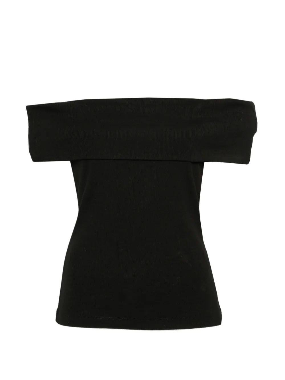 Gestuz Drew off-shoulder ribbed-knit top - Nero