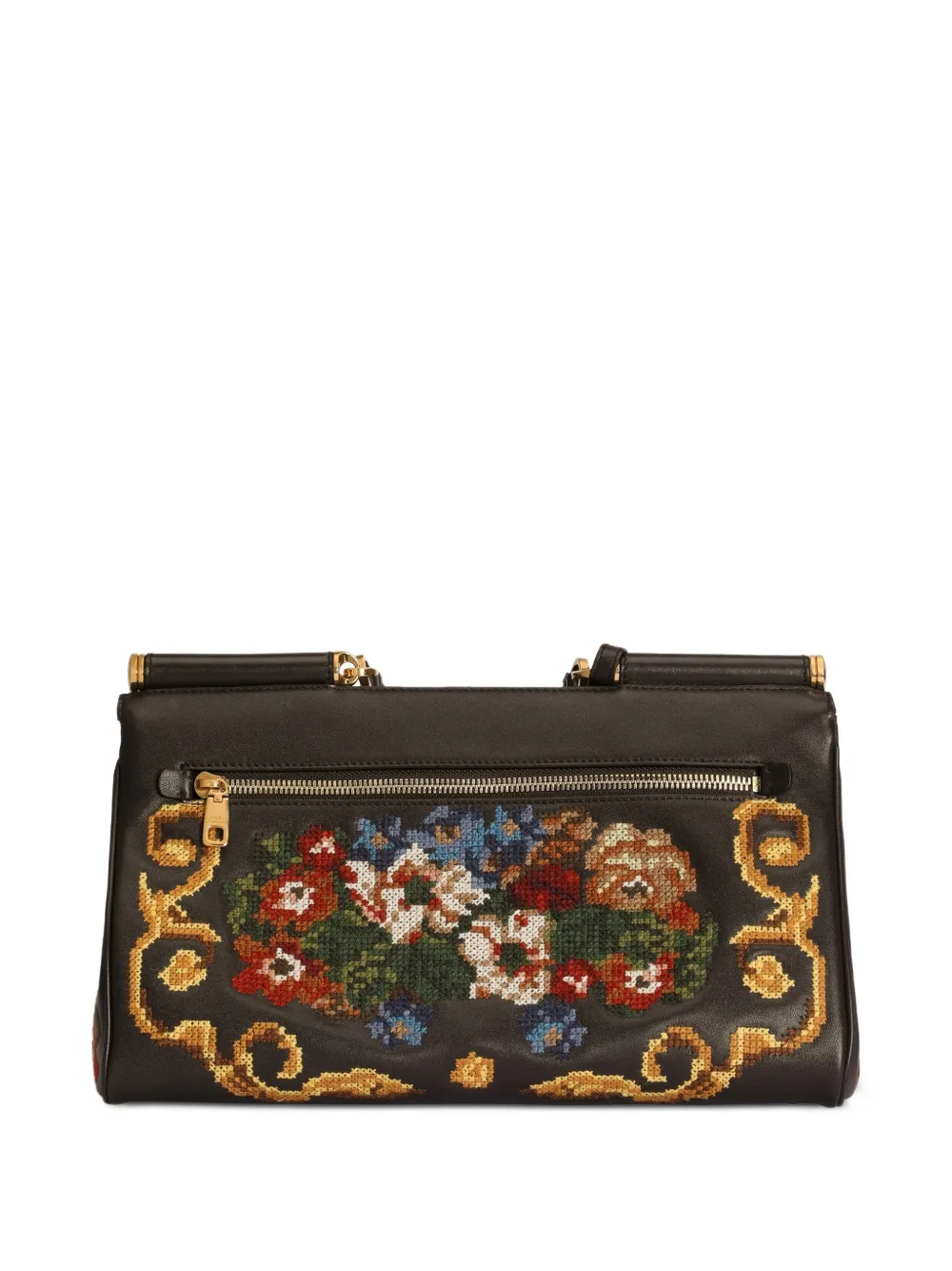 Dolce & Gabbana Medium My Sicily handtas met geborduurde stiksels Zwart
