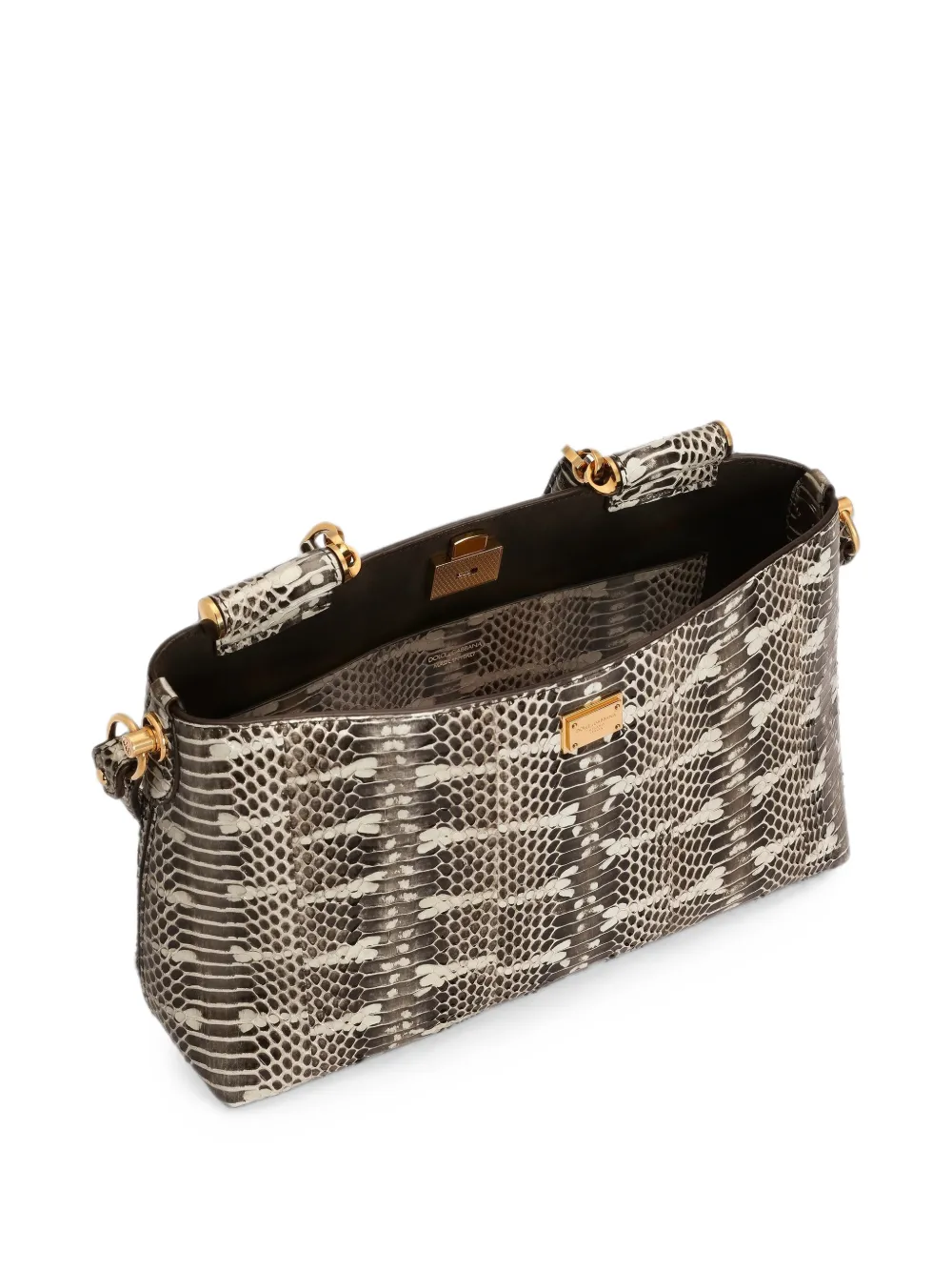 Dolce & Gabbana medium Vittoria shoulder and crossbody bag in elaphe Bruin