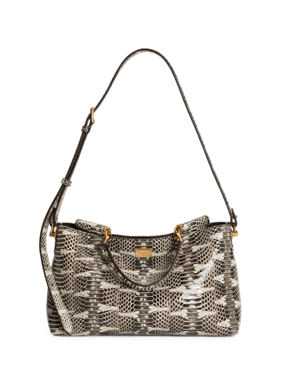 Dolce & Gabbana Borsa a spalla Vittoria media in pelle Elaphe - Marrone