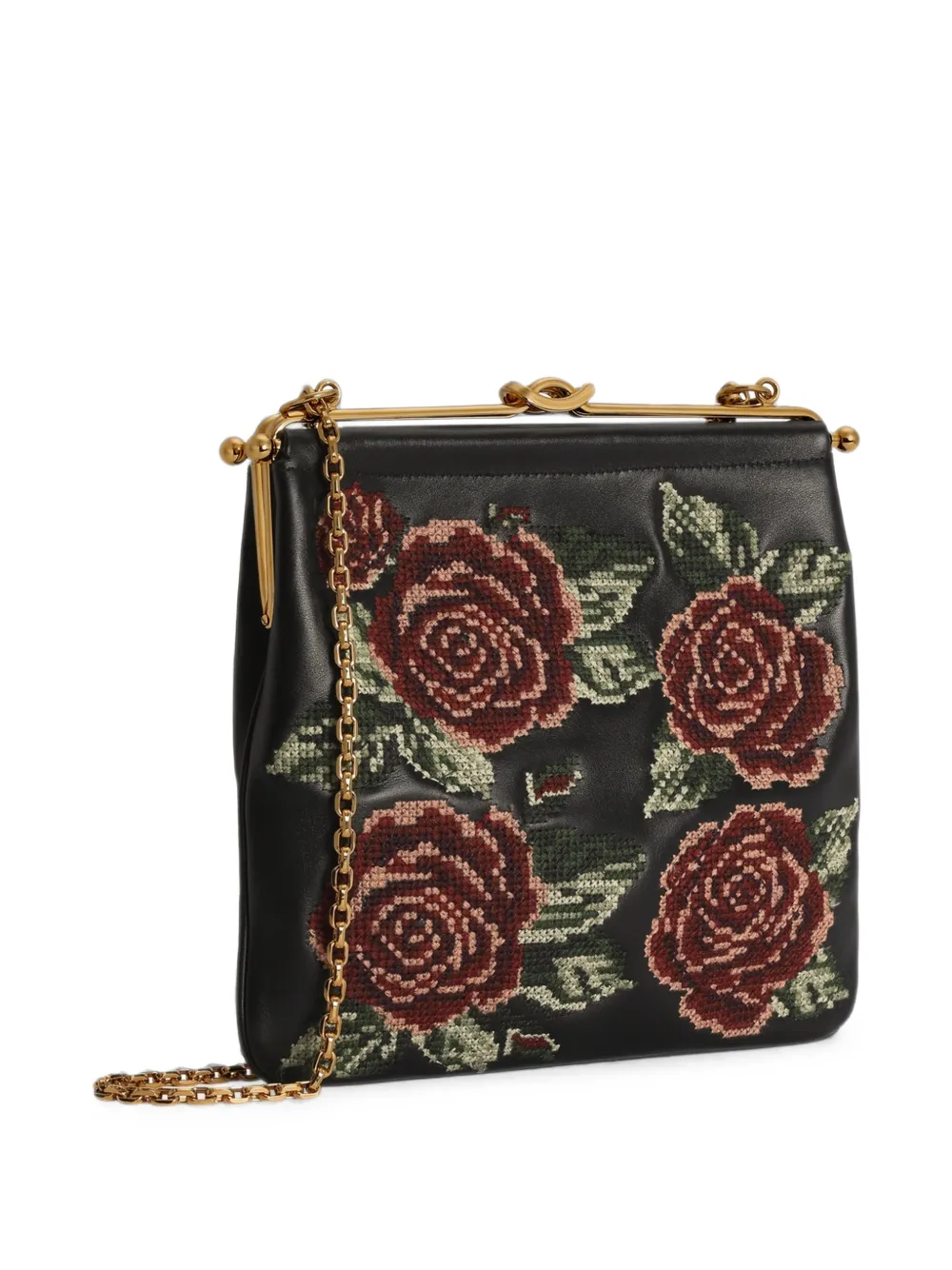 Dolce & Gabbana Dina crossbodytas met geborduurde stiksels Zwart