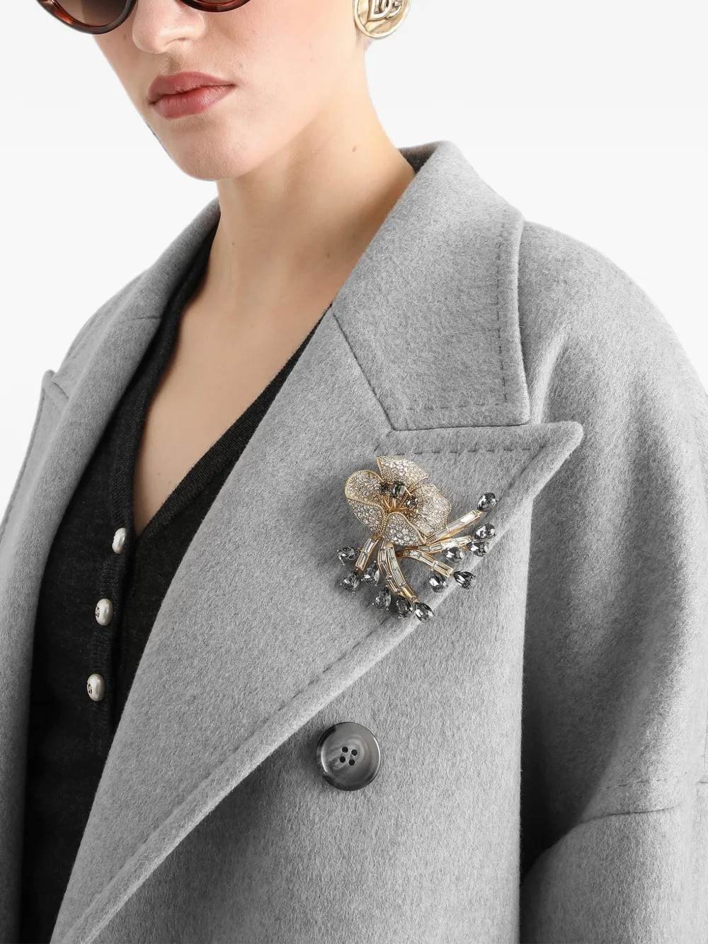 Dolce & Gabbana Kasjmier jas met dubbele rij knopen Grijs