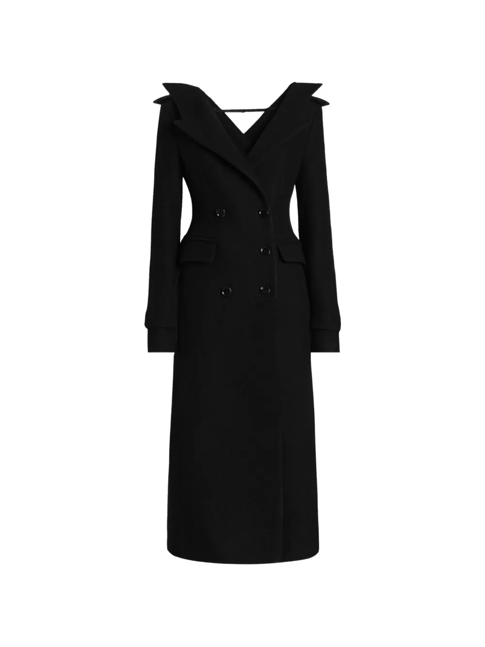 Dolce & Gabbana Cappotto doppiopetto con revers a lancia - Nero