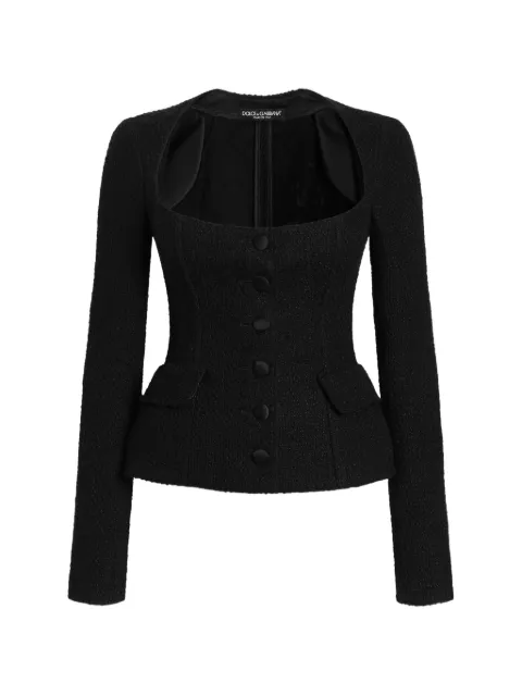 Dolce & Gabbana sweetheart-neck tweed jacket