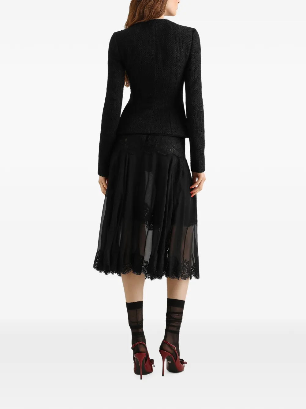 Dolce & Gabbana Tweed jack met sweethearthals Zwart
