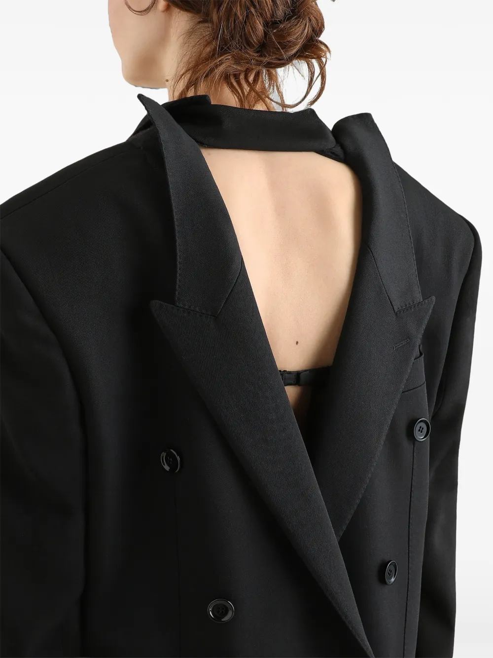 Dolce & Gabbana Wollen gabardine jack met dubbele rij knopen Zwart