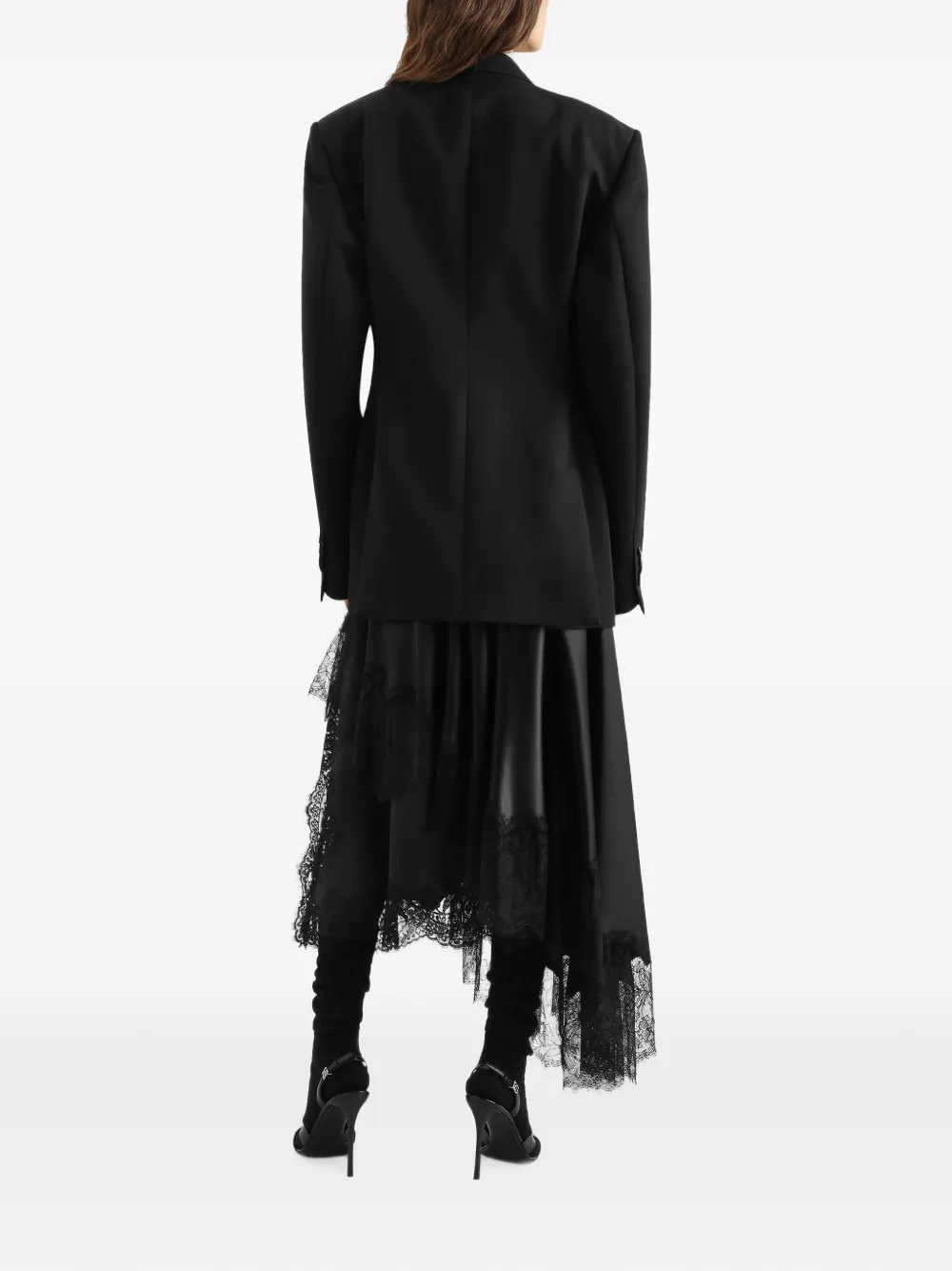 Dolce & Gabbana Wollen-gabardine jack met dubbele rij knopen Zwart