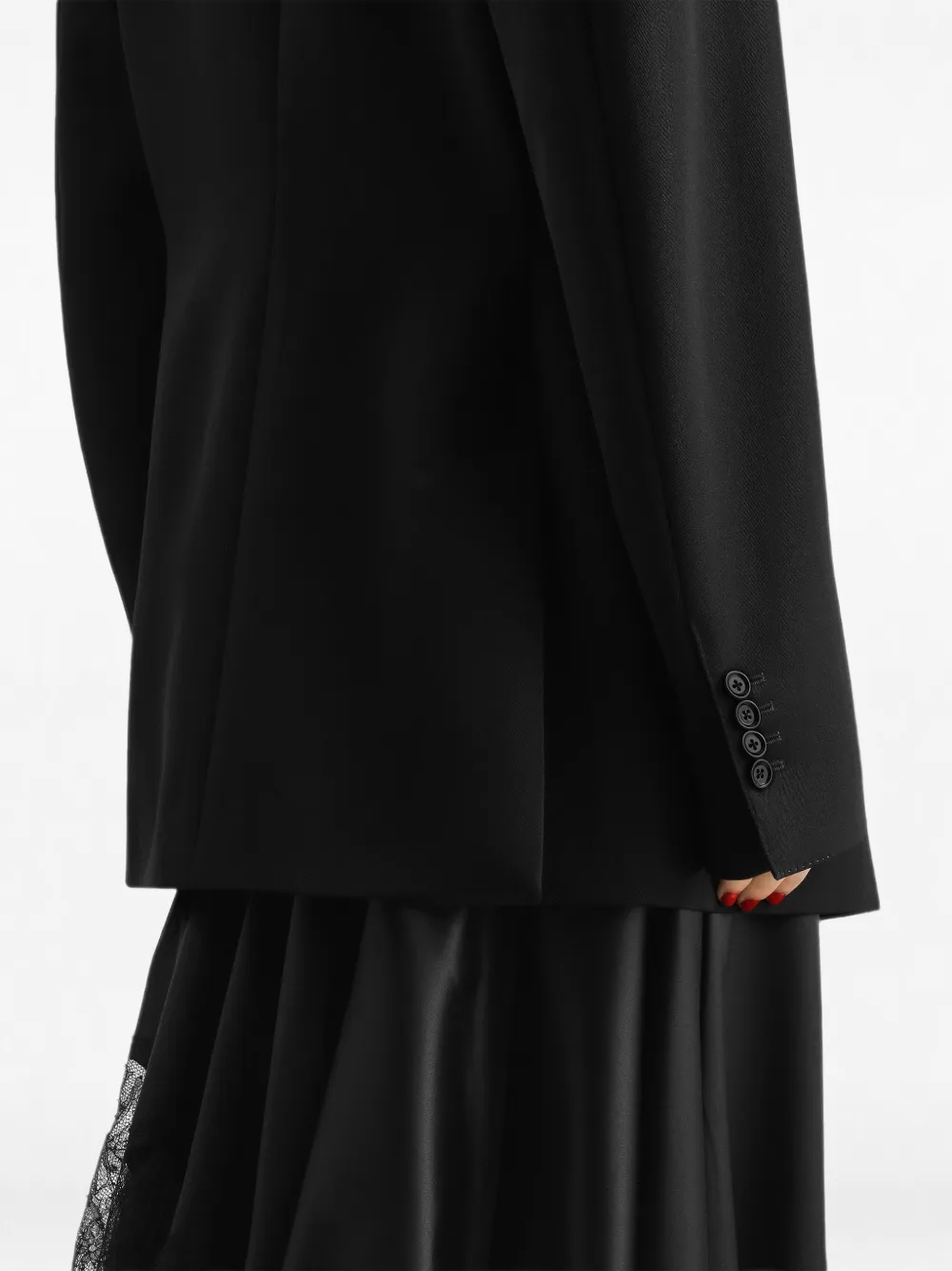 Dolce & Gabbana Wollen-gabardine jack met dubbele rij knopen Zwart