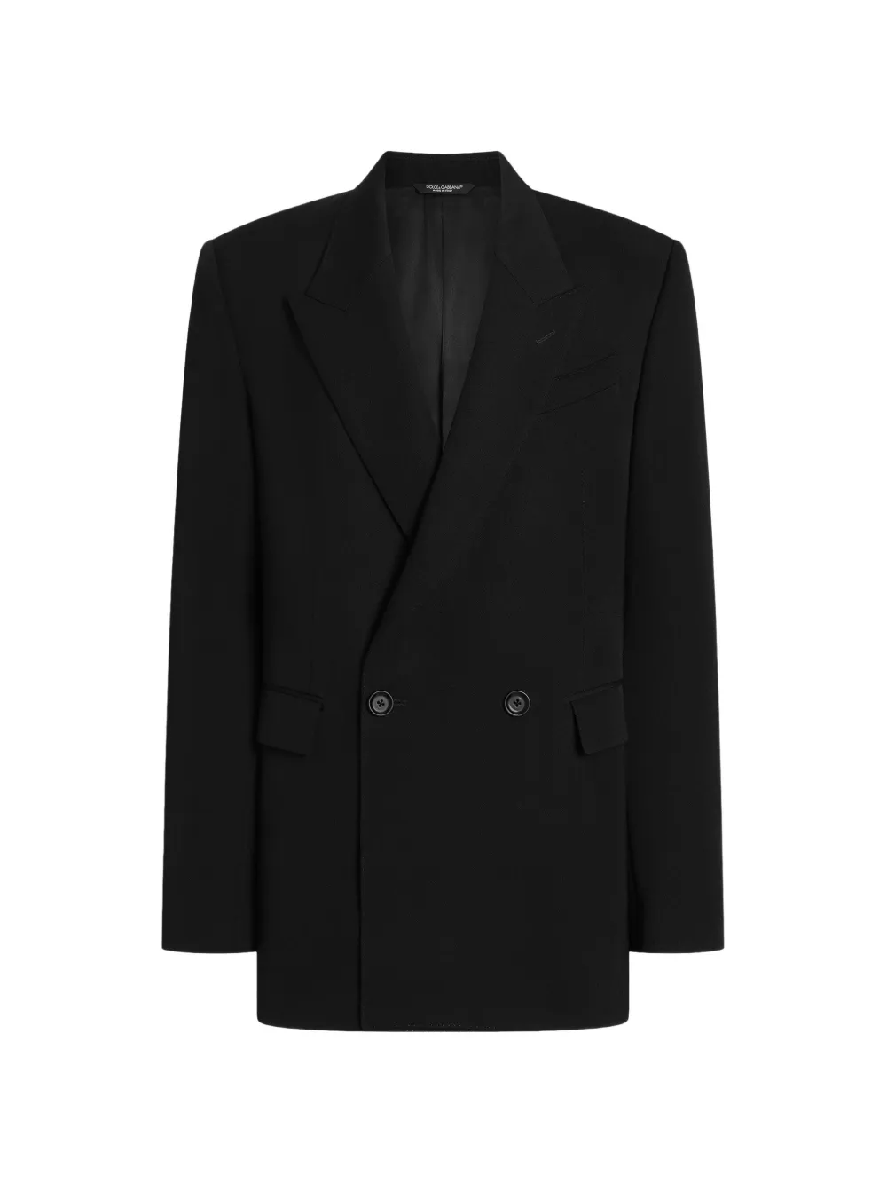 Dolce & Gabbana Doppelreihige Jacke aus Woll-Gabardine - Schwarz