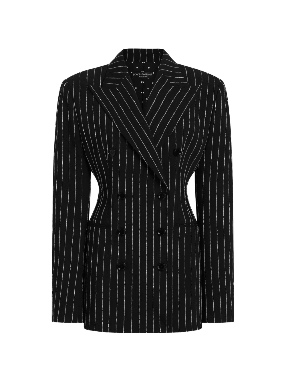 Dolce & Gabbana Doppelreihige Jacke mit Nadelstreifen - Schwarz