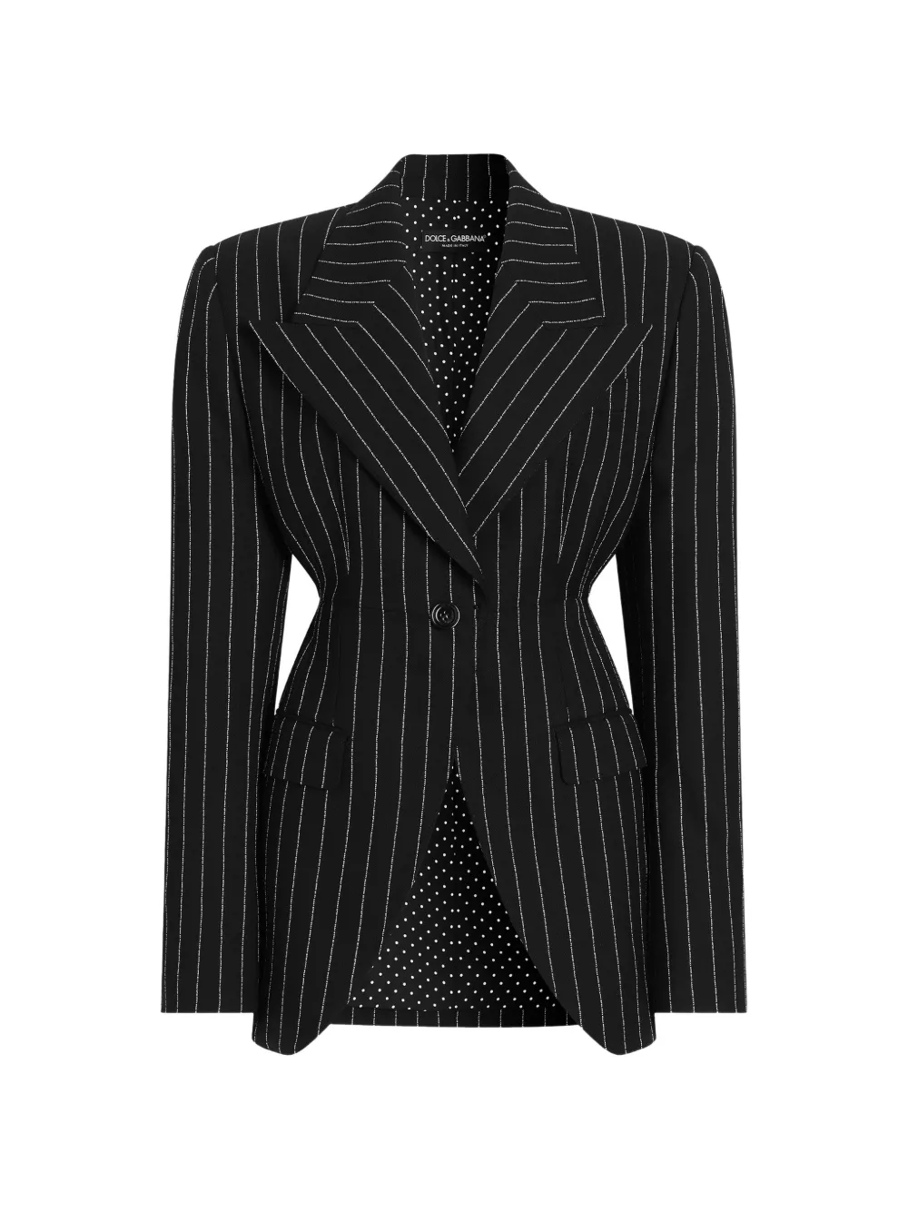 Dolce & Gabbana Einreihiger Blazer mit Nadelstreifen - Schwarz