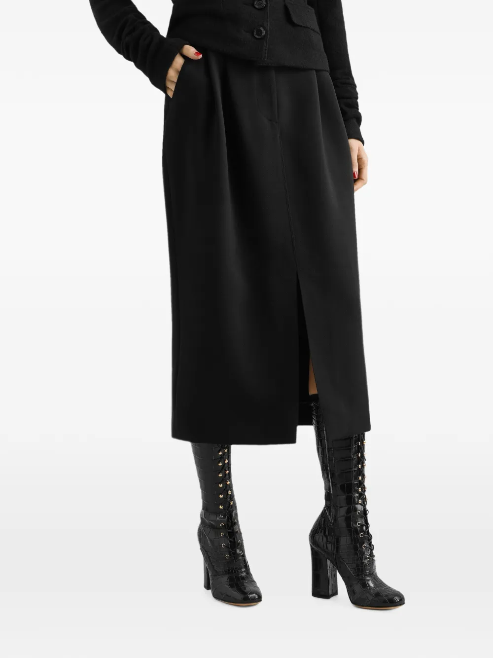 Dolce & Gabbana Rok van wol-crêpe Zwart