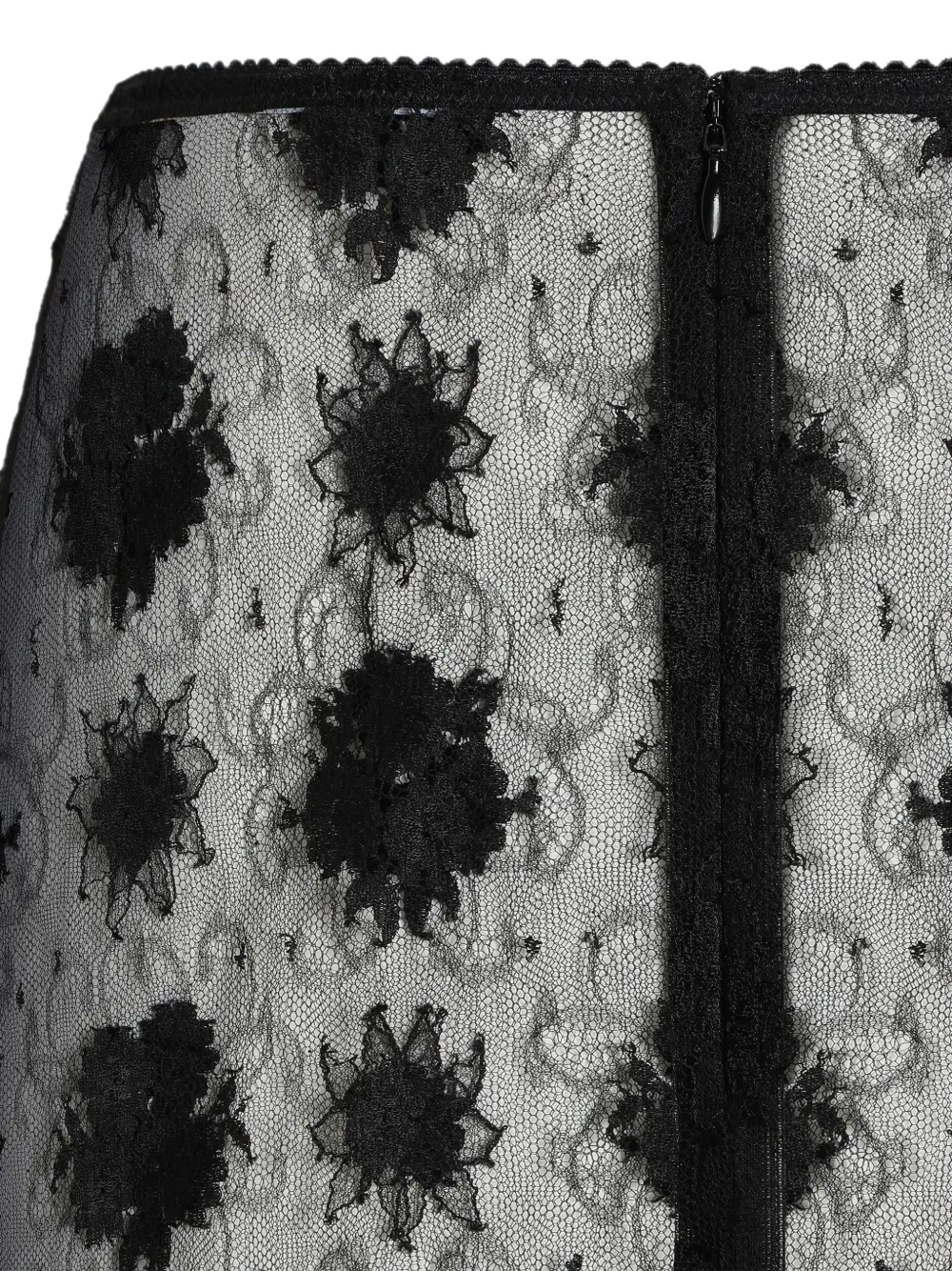Dolce & Gabbana Chantilly midi-rok met kant Zwart
