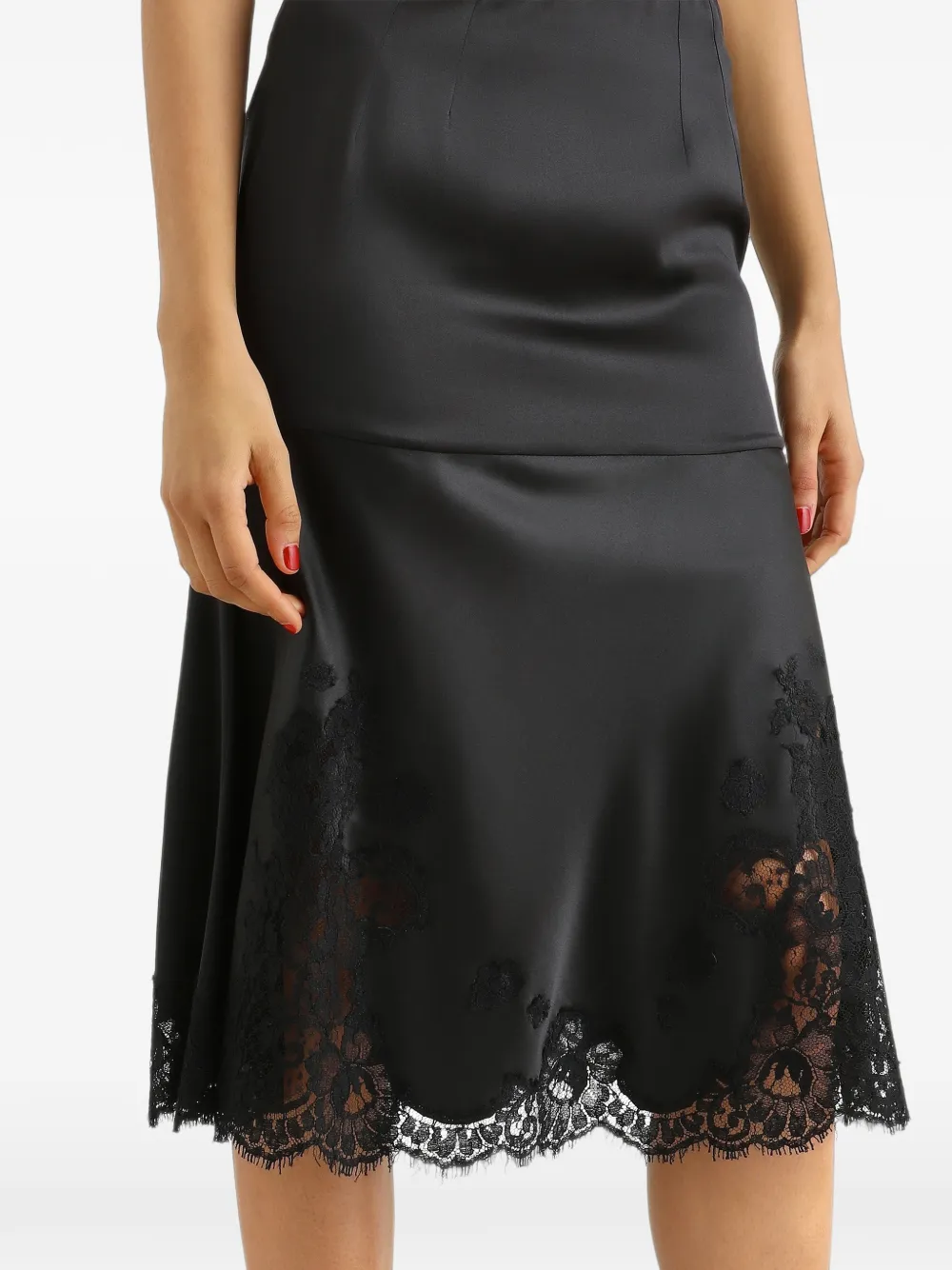 Dolce & Gabbana Satijnen midi-rok Zwart